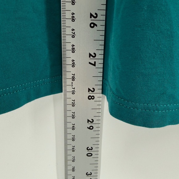 Belle by Kim Gravel Teal V-Neck Puffed Long Sleeve Top XL Cotton Modal Blend - Picture 8 of 8